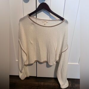 Promesa Cream Knit Cropped Sweater Medium